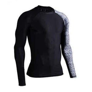 Camisetas Deportivas para Hombre de Poliéster y Spandex, Camisetas Interiores Masculinas de Nailon con Cuello Redondo, Manga Larga, Protección UV, Sublimación - Product Image 3