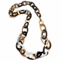 Nouveau collier en corne de buffle marron au design tendance avec boucles d'oreilles, artisanat indien, finition naturelle
