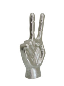 Escultura Artesanal de Aluminio con Signo de Paz, Figura Decorativa Moderna con Dedos en Forma de Gesto, Estatua Artística para Decoración de Mesa en Hogar u Oficina - Product Image 3