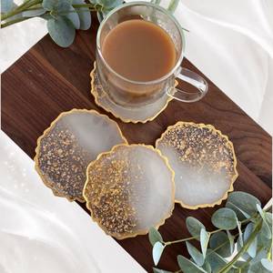 Sous-verres ronds en résine faits à la main, diamètre 300 mm, épaisseur personnalisée, résistants à la chaleur, réutilisables, pour la décoration de table à la maison - Product Image 1