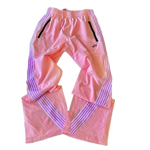 Striped Nylon Track Pants Men Elastic Waist Loose Fit Lightweight Windproof Side Stripe Casual Streetwear <b>Trousers</b> - Product Image 1