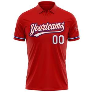 Camiseta Polo Roja Personalizada para Hombre, Manga Corta, Impresión por Transferencia de Calor, Tejido de Punto Transpirable, Estilo Casual con Logotipo en la Parte Delantera - Product Image 1