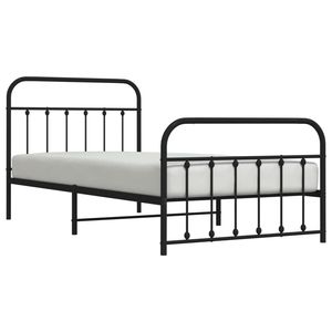 Cadre de lit simple en acier noir thermolaqué – Catégorie de produits : Lits métalliques - Product Image 3