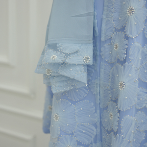 Sharut Abaya Factory Dubai Abaya Luxury <b>EID</b> Islamic Kimono Muslim Women <b>Dress</b> 3D Textured Floral Modest Gorgeous Abaya 3PSC Set - Product Image 6