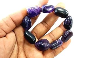 Bracelet en cristal, améthyste et agate noire, perles roulées 8 mm, pierre précieuse, bijoux de mode, cadeau pour homme et femme, énergie - Product Image 5