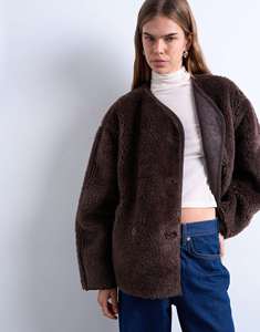 Chaqueta Sherpa de Invierno para Mujer, Abrigo Cálido de Forro Polar, Chaqueta Casual Oversize de Un Solo Pecho, Logotipo Personalizado, Proveedor Mayorista OEM - Product Image 3