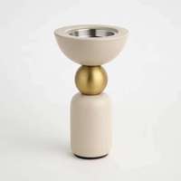 Brûleur à Bakhoor traditionnel fait main en métal et bois de manguier Barira Homes, support en mosaïque marqueterie, encensoir à Oud arabe