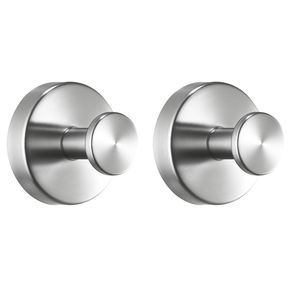 Ganci appendiabiti a ventosa (confezione da 2) in acciaio inossidabile, senza foratura, per appendere asciugamani nella doccia, montaggio a parete per bagno - Product Image 1