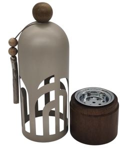 Brûleur d'encens en forme de dôme en métal avec base en bois, brûleur d'oud, aromathérapie, parfum d'ambiance pour la maison, décoration du Ramadan, export - Product Image 3