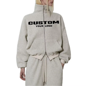 Wholesale Premium Cotton Fleece Casual Zipper Ladies Tracksuit <b>Set</b> Custom Streetwear Women's Sweatpants and Hoodie <b>Set</b> - Product Image 1