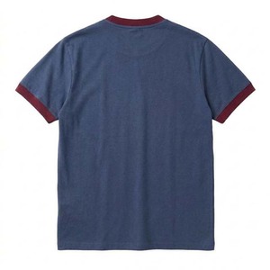 Men's Customized Color <b>Ringer</b> <b>T</b>-<b>Shirt</b> Short Sleeve O-Neck Contrast Trim Loose Fit Casual 100% Cotton Jersey Knitted Solid - Product Image 2