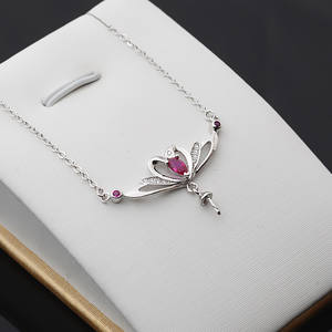 Collar con Colgante de Plata S925 para Mujer, Accesorios de Joyería de Perlas DIY, Colgante Vacío, Conjunto de Cadena para Clavícula 353 - Product Image 5