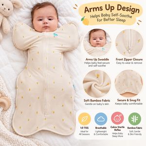 Gigoteuse en bambou pour bébé |   Couverture d'emmaillotage 1.0 TOG avec ouvertures pour les bras |   Couverture d'emmaillotage respirante pour bébé |   Vêtements de nuit pour nouveau-nés avec fermeture éclair sur le devant, ajustement sécurisé - Product Image 5