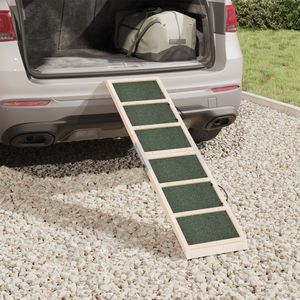 Rampe pour chien en bois de sapin massif gris 47.2 \ "x 11.8 \" Lits et accessoires pour animaux de compagnie - Product Image 3