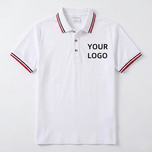 Polo de Algodón Blanco para Hombre, Manga Corta, Color Sólido, Transpirable, Tela Oxford, Logotipo Frontal, Estilo Casual - Product Image 1