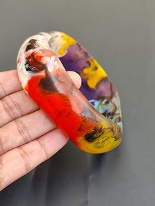 Handmade <b>Resin</b> Bangle Bracelets Colorful Marbled Pattern Round Shape Women's Jewelry <b>Craft</b> Accessories - Product Image 4