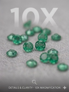 มรกตคุณภาพพรีเมียม ทรงเพชรเจียระไนทรงกลม สำหรับทำเครื่องประดับ Rida Creations ขนาด 2 มม.- 4 มม. - Product Image 2