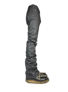 Jeans de Mezclilla para Hombre, Corte Flare, Estilo Hiphop, Cintura Media, Transpirables, Marca Americana de Alta Gama, Algodón Personalizado de Alta Calidad, Color Negro Encerado, 2026 - Product Image 2