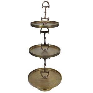 Plateaux ronds anciens pour servir les fruits, plateaux décoratifs, support à gâteau à 3 étages, décoration de mariage, support à gâteau en métal, accessoires pour événements - Product Image 2