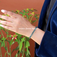 Nouveau bracelet tendance en topaze blanche, topaze bleue de Londres, forme ronde facettée, 4-5 mm, pour bijoux à la mode, matériau en pierre