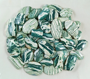 Wholesale Radha Arts Natural Green White River Jasper Cabochon Loose Oval Cut Gemstone Rajasthan for Jewelry Making Bulk Product - Product Image 6