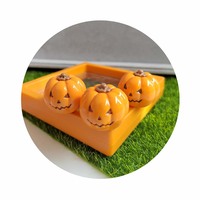 100 pz in resina Mini zucca di Halloween decorazione a dorso piatto cabochon per giardino fatato ornamento per la casa artigianale 3D