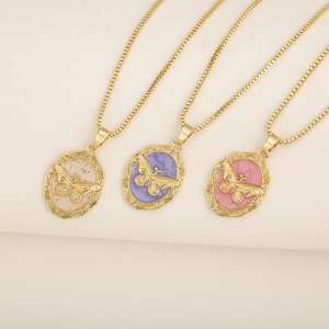 QIKU 18K Gold Plated Butterfly Pendant Necklace Unisex Glamorous <strong>Unique</strong> Style Link Copper <strong>Jewelry</strong> Zircon 3 Colors Perfect - Product Image 6