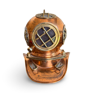 Casco de Buceo Vintage de Cobre y Latón, Miniatura Decorativa Náutica, Casco de Buzo de Aguas Profundas, Decoración Marítima para Estante, Estilo Antiguo, Buceo - Product Image 4