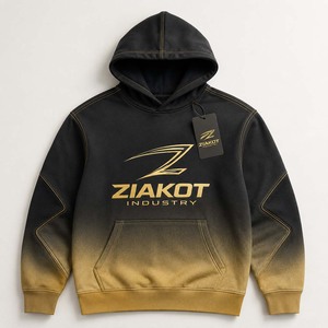 Wholesale Direct Ziakot Industry Pakistan Custom Stitched Black Light <b>Blue</b>-White Sports Pullover Sweatshirt Hoodie - Product Image 4