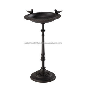 Bain d'oiseaux décoratif en métal pour jardin, aspect antique, construction durable, idéal pour l'aménagement extérieur et l'observation des oiseaux - Product Image 5