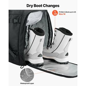 Borsa da sci con scarponi da Snowboard da sci 55L impermeabile esterno materiale Oxford 1680D resistente zaino da viaggio spazio per caschi da uomo donna - Product Image 5