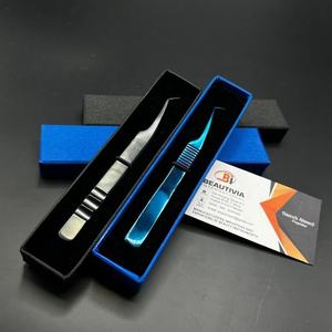 Pinzas para Extensión de Pestañas de 45 y 90 Grados, Acero Inoxidable, Agarre Fuerte, Punta Puntiaguda, Probadas a Mano, Pinzas de Belleza - Product Image 3