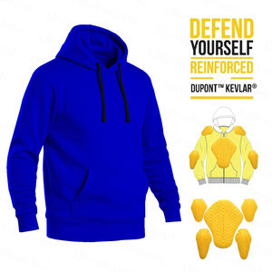 Sudadera con capucha de protección para motociclistas de marca privada, con protección de nivel 2 CE, informal, para motociclistas. - Product Image 1