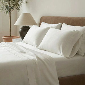 Vente en gros de housses de couette et de draps de lit en lin 100% imperméables de couleur unie pour hôtel - Product Image 4