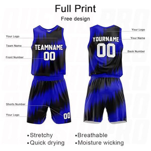 Uniforme de Baloncesto Redondo Halftone Royal, de Alta Calidad, Personalizado, Ropa Deportiva para Adultos, Conjunto de Jersey y Pantalones Cortos Transpirables - Product Image 4