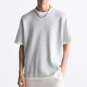 100% Cotton Plain Men Oversized T-shirts Heavy Weight Custom Drop Should Men T Shirt Customized Cotton Fabric Men's T-shirts - Product Image 3