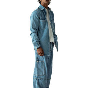 ผู้ผลิตเสื้อผ้าผู้ชายคุณภาพพรีเมียมขายส่ง MOQ ต่ำ กางเกงยีนส์และเสื้อเชิ้ตสไตล์ใหม่ คุณภาพเยี่ยม เดนิมและเสื้อเชิ้ตลำลอง - Product Image 2