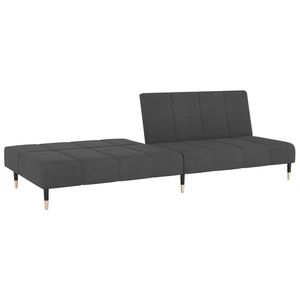 Sofá Cama de 2 Plazas en Terciopelo Gris Oscuro 100% Poliéster con Madera y Metal - Product Image 4