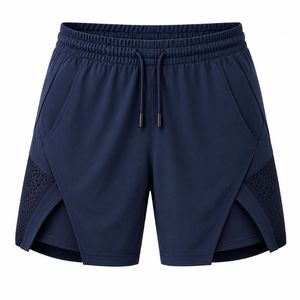 Shorts de sport pour homme, écologiques, couleur unie, séchage rapide, respirants, anti-plis, avec cordon de serrage à la taille et poches - Product Image 4