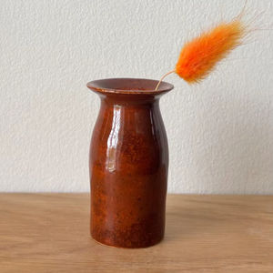 Jarrón de Cerámica Rústico Marrón Glaseado con Borde Clásico Acampanado, Acabado Duradero y Toque Atemporal para un Estilo Hogareño Acogedor - Product Image 1