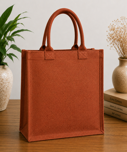 Jute Tote <b>Bag</b> Stay Humble <b>Work</b> Hard Print Orange Medium Size Daily Shopping <b>Bag</b> with Handle - Product Image 6