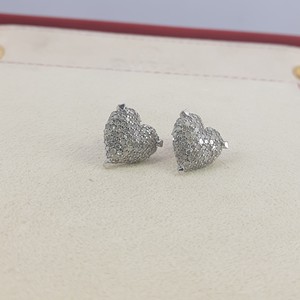 1.30 Cttw White Diamond Heart Stud <b>Earrings</b> 925 Sterling <b>Silver</b>, Round Cut Natural Diamond <b>Earrings</b> for Women, Push <b>Back</b> - Product Image 4