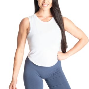 Débardeur long pour femme à ourlet incurvé, respirant et extensible, pour la gym, le fitness et le yoga, vêtements de sport, vente en gros OEM - Product Image 1