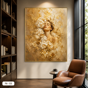 Peinture murale florale de haute qualité pour femme, décoration intérieure, design personnalisé, fabriqué au Vietnam, marque HALO - Product Image 3