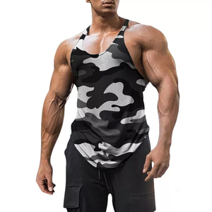Strong Neckline Stitching Lightweight Polyester Mesh Quick Dry Breathable Training <b>Men</b> Tank Top Available At Low Price - Product Image 1