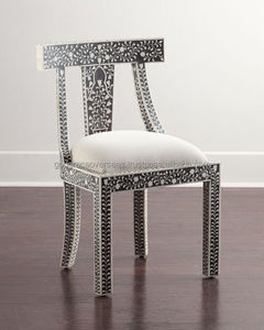 Chaise indienne décorative en incrustation d'os de la meilleure qualité au design floral d'Inde - Product Image 1