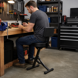 Wholesale <b>Adjustable</b> Garage Workshop Chair with Backrest, Height <b>Adjustable</b> Mechanic Chair for Shop & Studio Vietnam GAPGAR038 - Product Image 1