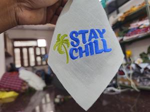 Serviettes en tissu brodées sur mesure avec motif palmier, style monogramme, réutilisables, décoration de table pour anniversaires, mariages, fêtes et événements - Product Image 4