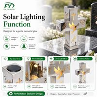Lanterne solaire en acier inoxydable OEM Znicz en forme de croix, lumière LED chaude pour cimetière, lampe commémorative