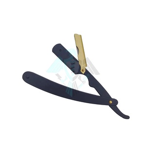 Fournisseur en gros Pissco pour fournitures de barbier Coupe droite Gorge Salon de coiffure Lame de rasoir en acier inoxydable allemand - Product Image 1